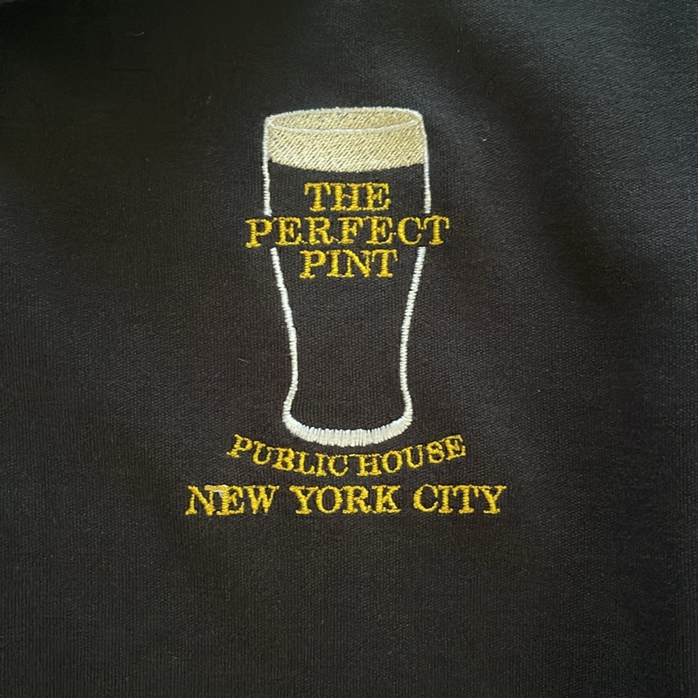 Adidas Black Polo Shirt with White Accents The Perfect Pint Public House NYC - Picture 7 of 11